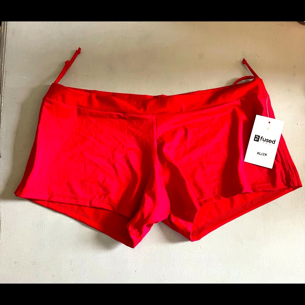 Fused boy shirt swim bottoms